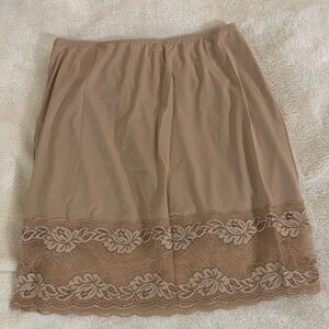 Tan Lace Trim Slip
